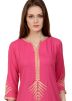 Readymade Pink Asymmetric Rayon Kurta Set