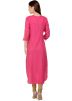 Readymade Pink Asymmetric Rayon Kurta Set