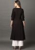 Black Readymade Rayon Flared Kurta With Palazzo