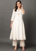 Readymade Off White Flared Long Kurta With Palazzo