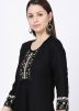 Readymade Black Rayon Flared Kurta Set