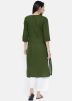 Green Rayon Straight Cut Readymade Kurta Palazzo Set