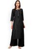 Black Gota Patti Laced Long Kurta With Palazzo