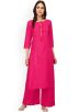 Pink Rayon Gota Patti Laced Kurta With Palazzo