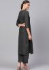 Black Readymade Straight Cut Kurta With Palazzo