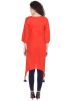 Orange Readymade Asymmetric Long Kurta Set