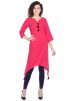 Pink Rayon Readymade Asymmetric Kurta Set