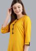 Yellow Rayon Readymade Straight Cut Kurta Set