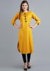 Yellow Rayon Readymade Straight Cut Kurta Set