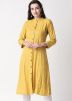 Readymade Yellow Rayon Front Slit Style Kurta Set