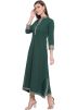 Green Asymmetric Gota Patti Laced Kurta Set