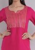 Readymade Pink Gota Patti Laced Kurta Gharara Set