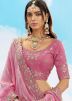 Pink Embroidered Silk Lehenga Choli