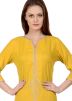 Yellow Rayon Readymade Asymmetric Kurta Set