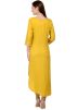 Yellow Rayon Readymade Asymmetric Kurta Set