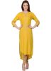 Yellow Rayon Readymade Asymmetric Kurta Set