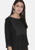 Black Readymade Embroidered Kurta Palazzo Set