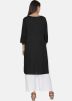 Black Readymade Embroidered Kurta Palazzo Set