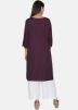 Magenta Embroidered Long Kurta With Palazzo