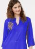 Readymade Blue Embroidered Slit Style Kurta Set