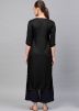 Black Rayon Embroidered Long Kurta With Palazzo