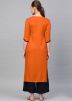 Orange Embroidered Readymade Kurta Palazzo Set