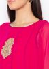 Pink Embroidered Cape Style Frilled Kurta Set