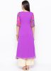 Pink and Purple Printed Twin Layered Kurta Palazzo Set