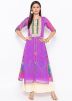 Pink and Purple Printed Twin Layered Kurta Palazzo Set