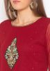 Maroon Embroidered Readymade Kurta Palazzo Set