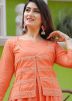 Orange Gota Patti Laced Jacket Style Kurta Palazzo Set