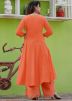 Orange Gota Patti Laced Jacket Style Kurta Palazzo Set