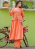 Orange Gota Patti Laced Jacket Style Kurta Palazzo Set