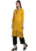 Yellow Block Printed Border Kurta With Palazzo