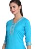 Readymade Blue Gota Patti Laced Kurti Palazzo Set