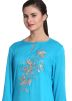 Blue Readymade Embroidered Long Kurta With Palazzo