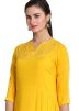 Yellow Readymade Tiered Long Kurta With Palazzo