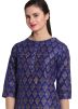 Navy Blue Block Printed Readymade Kurta Set