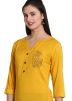 Yellow Floral Block Printed Asymmetric Kurta Set