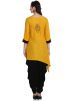 Yellow Floral Block Printed Asymmetric Kurti Dhoti Set