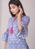 Blue Hand Block Printed Bell Sleeved Kurta Set