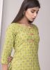 Green Block Printed Readymade Kurta With Palazzo