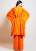 Readymade Orange Embroidered Kaftan Palazzo Set