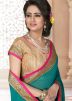 Georgette Patch Border Saree in Turquoise