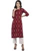 Readymade Maroon Printed Kameez Pant Set