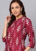 Magenta Printed Readymade Kurta Set