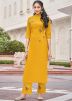 Yellow Embroidered Readymade Kurta Palazzo Set