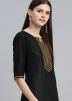 Readymade Black Rayon Kurta Palazzo Set