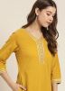 Yellow Readymade Gota Patti Laced Kurta Palazzo Set