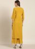 Yellow Readymade Gota Patti Laced Kurta Palazzo Set